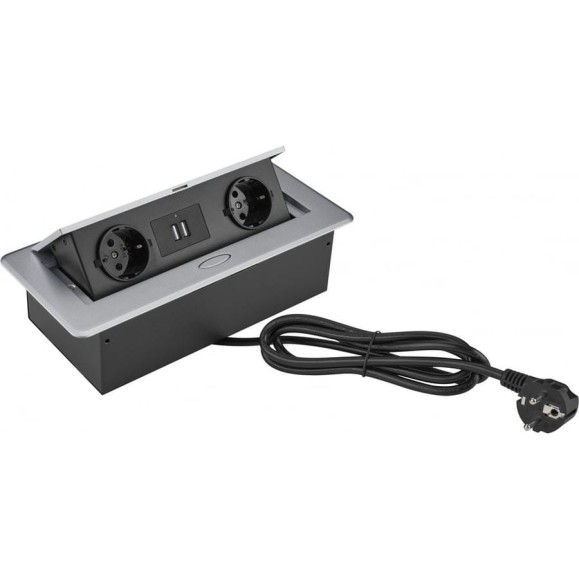 Розетка CACTUS CS-SOCKET-EU/USBA-GY для столешницы серый 1895580