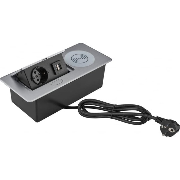 Розетка CACTUS CS-SOCKET-USBA-WLESS для столешницы серебристый 1895582