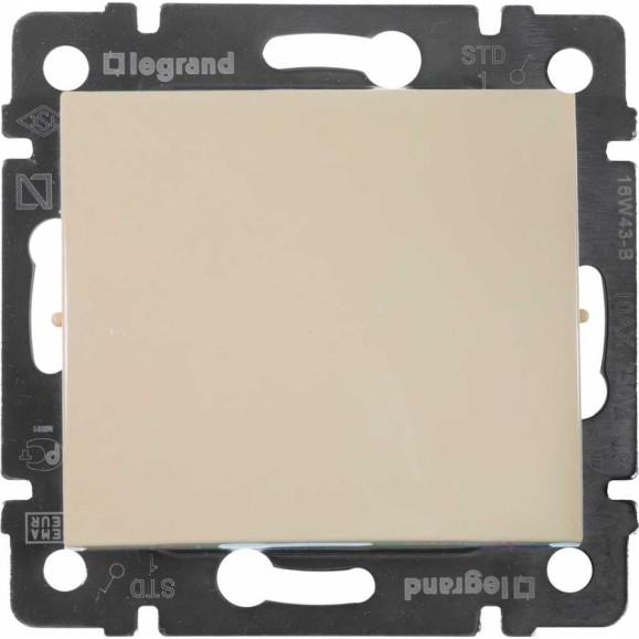 Выключатель Legrand одноклавишный Legrand Valena 10А 250В схема 1 безвинтовые зажимы слоновая кость 774301