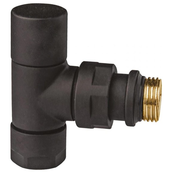 Вентиль запорный угловой FAR 1/2", гайка М24x19, черный матовый FL 0163 12P