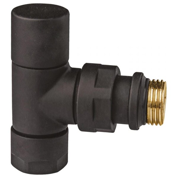 Вентиль запорный угловой FAR 1/2", гайка М24x19, черный матовый FL 0163 12P