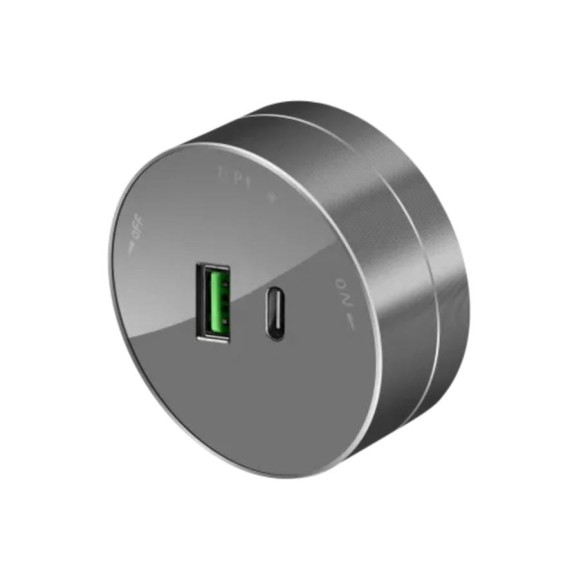 Розетка Systeme Electric MuitiTrack 2хUSB (тип А+С), 18Вт, 5В/3А, Графит MTK13003G Розетка Systeme Electric MuitiTrack 2хUSB (тип А+С), 18Вт, 5В/3А, Графит MTK13003G