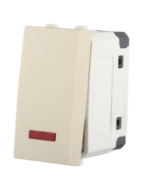 1-клавишный переключатель LK Studio с двух мест, с индикатором 45x22.5 (сх.6L) 16 A. 250 B, бежевый, LK45 850401-1