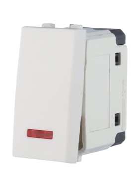 1-клавишный переключатель LK Studio с двух мест, с индикатором 45x22.5 (сх.6L) 16 A. 250 B, белый, LK45 850404-1