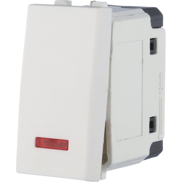 1-клавишный переключатель LK Studio с двух мест, с индикатором 45x22.5 (сх.6L) 16 A. 250 B, белый, LK45 850404-1