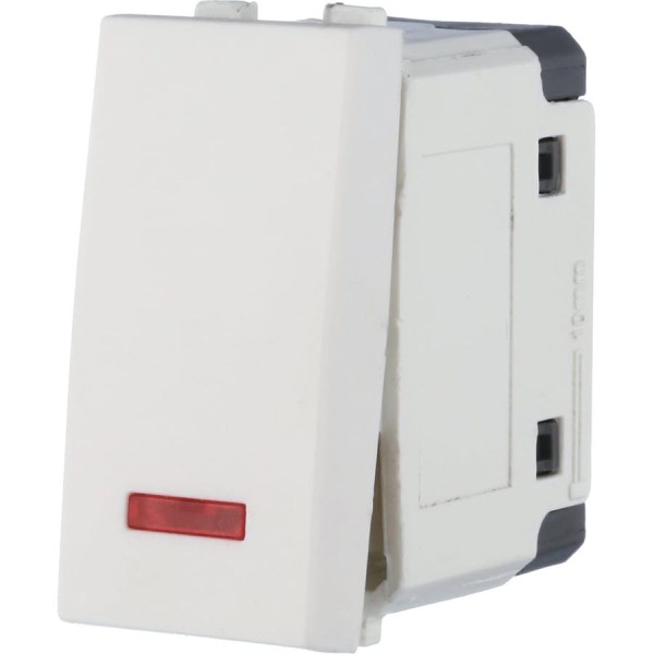 1-клавишный переключатель LK Studio с двух мест, с индикатором 45x22.5 (сх.6L) 16 A. 250 B, белый, LK45 850404-1