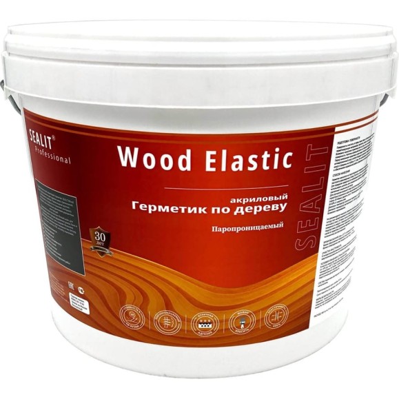 Герметик для дерева акриловый Sealit Wood Elastic, 7 кг, Тик 136119