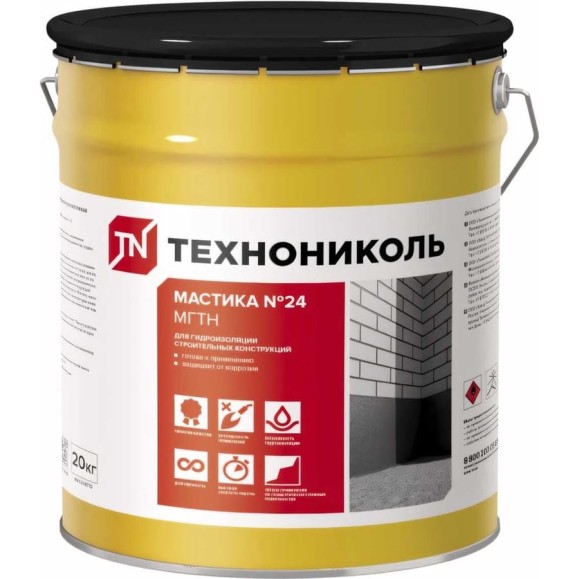 Гидроизоляционная мастика Технониколь №24 МГТН, ведро 20 кг TN889466