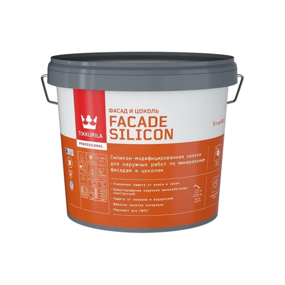 Фасадная краска Tikkurila Facade Silicon VVA глубокоматовая 5л 700011475