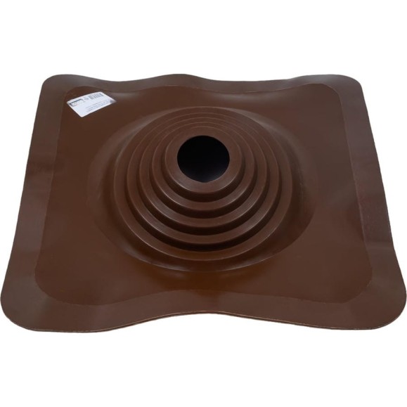 Кровельная угловая проходка Borge №1 (d=75-200, 420x420mm, RAL 8017 коричневый), силикон 01.214.04.04.01.000.8017