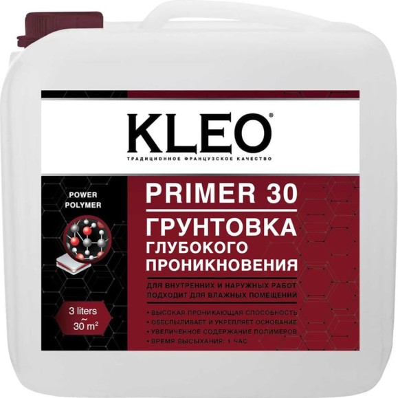 Грунтовка глубокого проникновения KLEO PRIMER 30, 3 кг 085 PRIMER 30 Грунтовка глубокого проникновения KLEO PRIMER 30, 3 кг 085 PRIMER 30