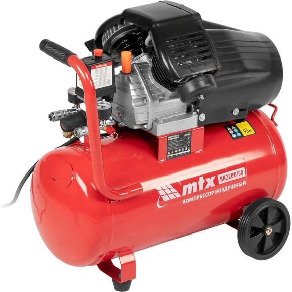 Воздушный компрессор MTX кк-2200/50, 2,2 квт, 350 л/мин, 50 л, прямой привод, масляный 58024