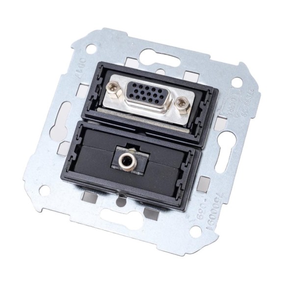 Коннектор Simon, VGA HD15, мама + мини-джек 3,5мм, S82, S82N, 82 Detail 7500091-039 Коннектор Simon, VGA HD15, мама + мини-джек 3,5мм, S82, S82N, 82 Detail 7500091-039