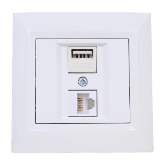 Розетка Metronex Electric Roma для USB + LAN FRZ00050204BEL Розетка Metronex Electric Roma для USB + LAN FRZ00050204BEL