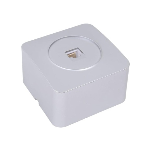 Розетка rj-45 STEKKER открытой установки 1-местная серия софия, серебро, mst00-20-03, 49324