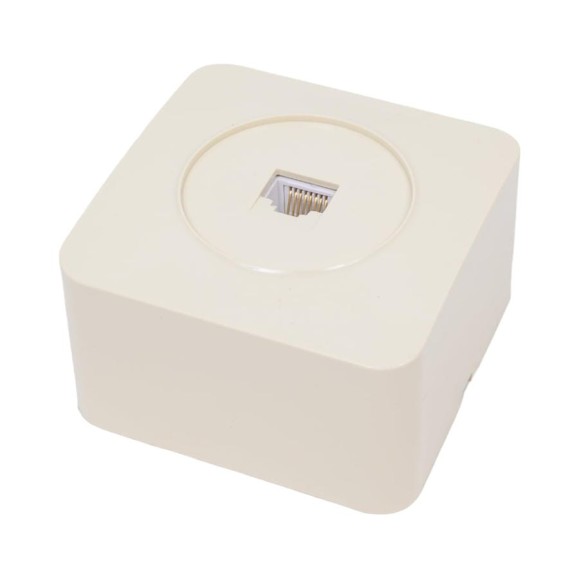 Розетка rj-45 STEKKER открытой установки 1-местная серия софия, слоновая кость, mst00-20-04, 49482