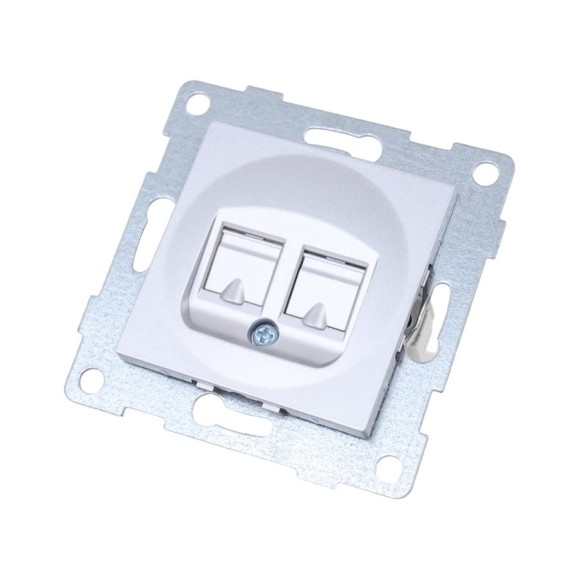 Механизм компьютерной розетки GUSI ELECTRIC Ugra RJ45, одинарной, СУ, серебро С11К1-004