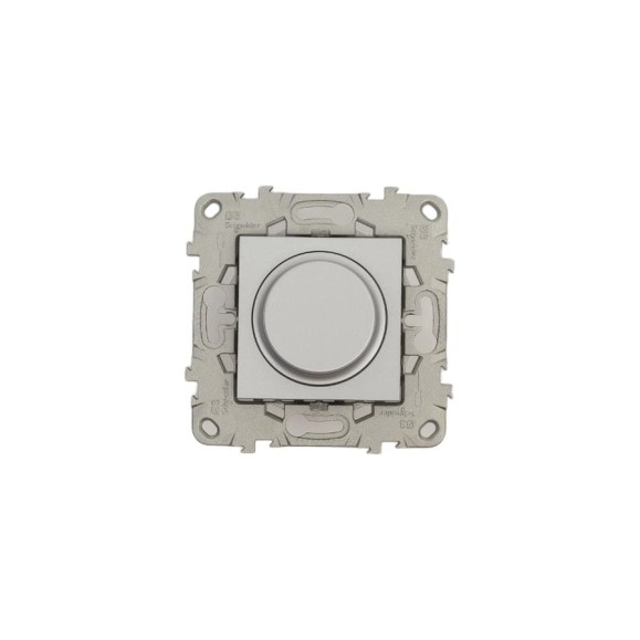 Поворотно-нажимной универсальный светорегулятор Systeme Electric UNICA NEW LED 5-200Вт, алюминий NU551430
