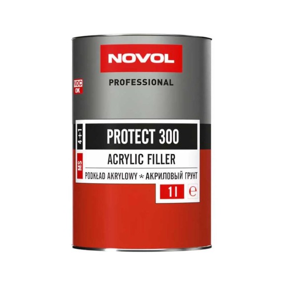 Грунт Novol PROTECT 300 MS 2К акрил. банка 1л, с отвердителем 0.2л, серый X6118905
