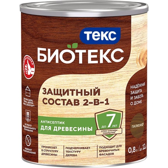 Защитный состав 2 в 1 Текс Bioteks Палисандр 0,8л 700008207 Защитный состав 2 в 1 Текс Bioteks Палисандр 0,8л 700008207