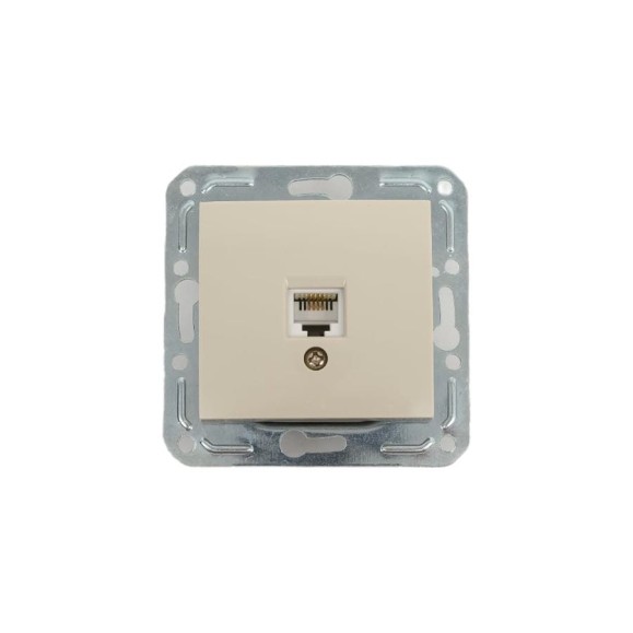 Одноместная розетка Volsten V01-12-F12-M, RJ-11, Magenta Crema, 9055