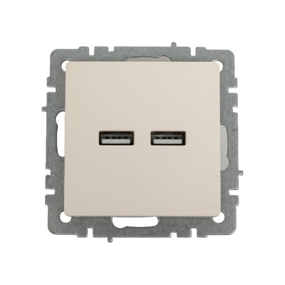 Розетка USB IEK Brite a+a 5в 3,1а рю10-1-брж жемчуг BR-U21-D31-K36