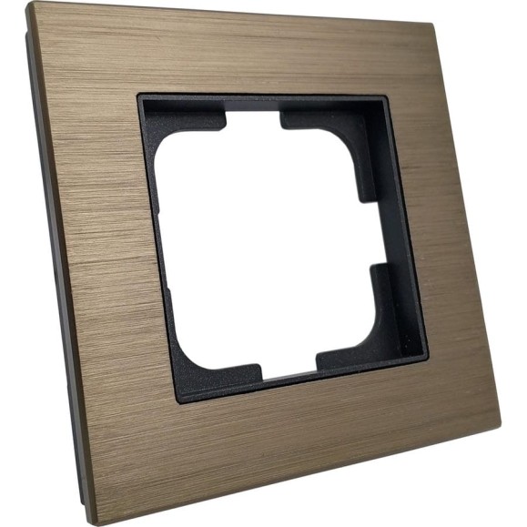 Рамка 1-местная Ovivo PRIME ELEMENTS ALUMINIUM, бронза/черный 403-510017-096