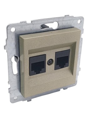 Механизм компьютерной розетки Ovivo 2-местн. (RJ45 CAT6), антрацит 600-000313-230