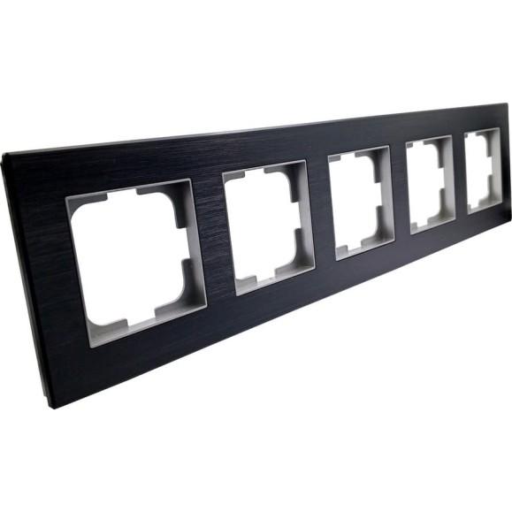 Рамка 5-местная Ovivo PRIME ELEMENTS ALUMINIUM, черный/серебро 403-500020-250