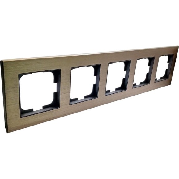 Рамка 5-местная Ovivo PRIME ELEMENTS ALUMINIUM, бронза/черный 403-510017-250