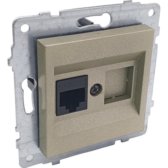 Механизм компьютерной розетки Ovivo 1-местн. (RJ45 CAT6), антрацит 600-000313-229