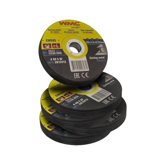 Круг отрезной абразивный 125x1.2x22.2 мм, 50 шт WMC TOOLS WMC-CW505/50шт к-т/(56736) Круг отрезной абразивный 125x1.2x22.2 мм, 50 шт WMC TOOLS WMC-CW505/50шт к-т/(56736)
