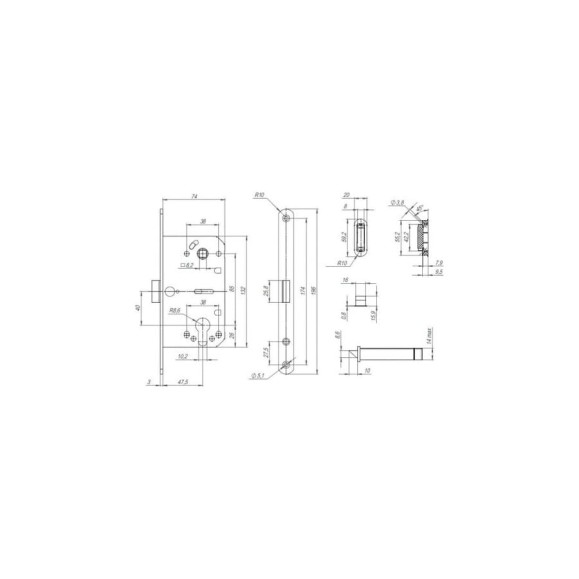 Корпус замка PUNTO ML85-50/BL AB (бронза) блистер 48811