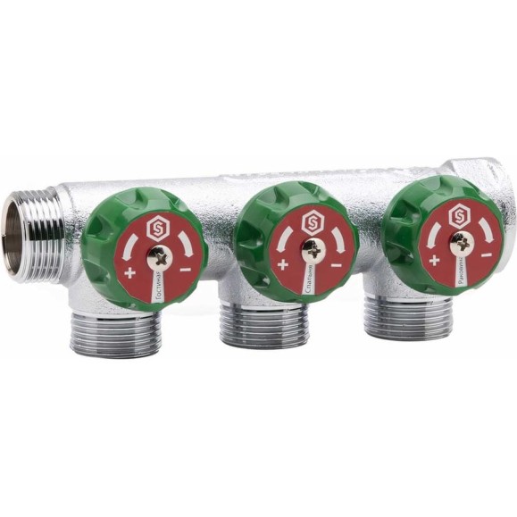Регулирующий коллектор STOUT 3/4, 3 отвода 1/2 плоское уплотнение SMB-6849-341203 RG008UJEV9C1F4
