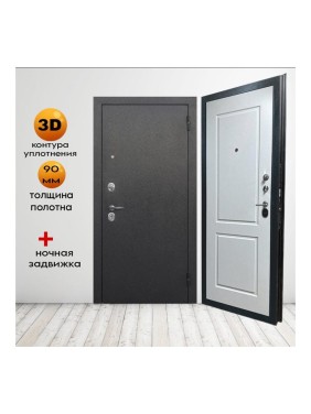 Входная дверь ООО ВДК ДМ Кассандра Антик серебро/МДФ ФЛ-117 Белый ZB 00 850-2, 860х2050 мм, правая ДМ10