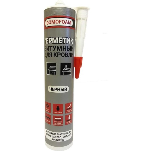 Герметик битумный для кровли DOMOFOAM 0.26 л, черный 9782093