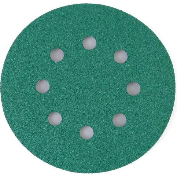 Абразивный круг GREEN Film 125 мм, P120, 8 отверстий, на липучке, 100 шт TILFLEX TL40-120/100