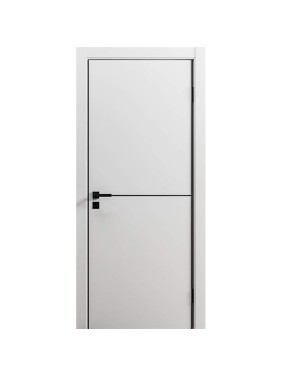 Дверь ООО ВДК Line Молдинг 1 софт белый гладкий, 80х200, (AL- black) П18