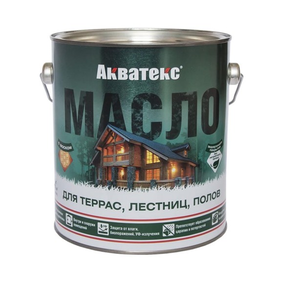 Масло для террас лестниц полов Акватекс 2.5 л 205704