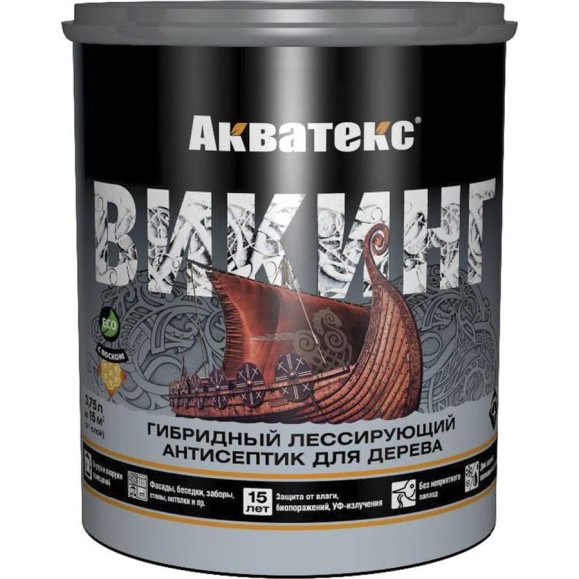 Антисептик для дерева Акватекс Викинг 65080, лессирующий, полуматовый, 0,75 л, сосна 272520 Антисептик для дерева Акватекс Викинг 65080, лессирующий, полуматовый, 0,75 л, сосна 272520