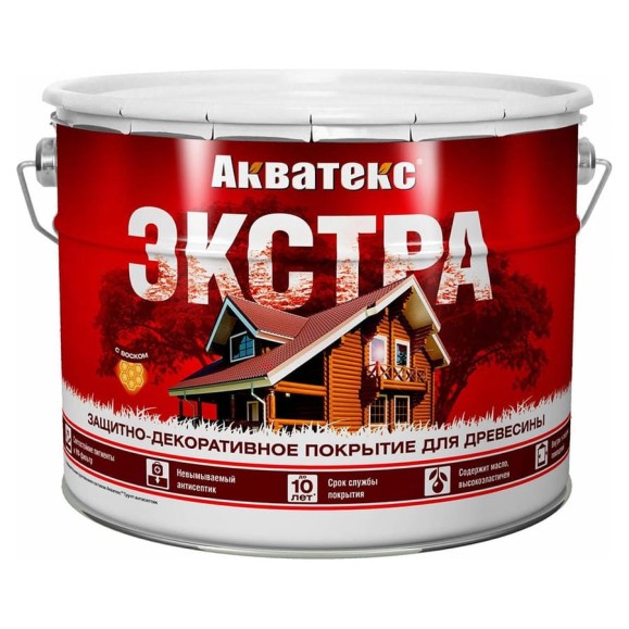 Защитно-декоративное покрытие для дерева АКВАТЕКС ЭКСТРА полуглянцевое, красное дерево, 9 л 259785 Защитно-декоративное покрытие для дерева АКВАТЕКС ЭКСТРА полуглянцевое, красное дерево, 9 л 259785