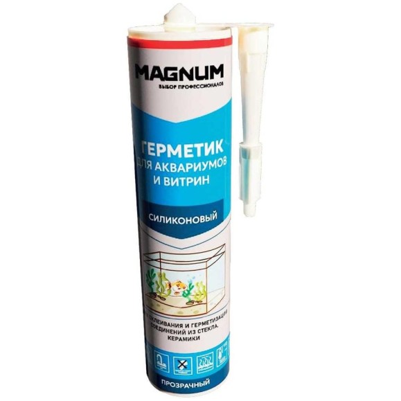 Герметик для аквариумов и витрин силиконовый Magnum бесцветный, 280 мл M-002-6-280