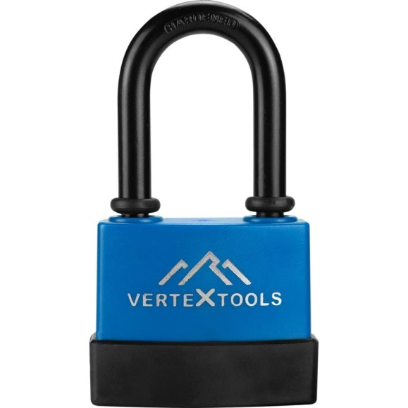 Замок навесной всепогодный vertextools 70мм, удлиненная дужка 7024-70 Замок навесной всепогодный vertextools 70мм, удлиненная дужка 7024-70