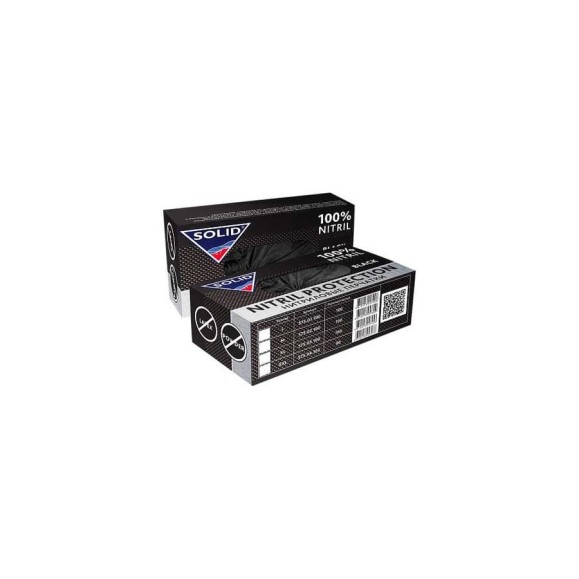 Нитриловые перчатки SOLID NITRIL PROTECTION черные, размер XL, упаковка 100шт 575.03.100