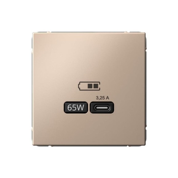 USB Розетка тип-С Systeme Electric ArtGallery Песочный 65Вт высокоскоростная зарядка QC, PD, механизм GAL001227
