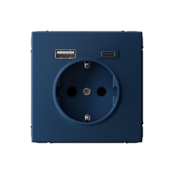 Розетка 16А с 2 USB A+C Systeme Electric ArtGallery Аквамарин 5В/2,4А/3,0А, 2x5В/1,5А, механизм GAL001132