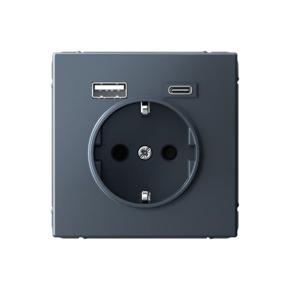 Розетка 16А с 2 USB A+C Systeme Electric ArtGallery Грифель, 5В/2,4А/3,0А, 2x5В/1,5А, механизм GAL000732