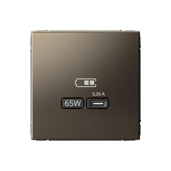 USB Розетка тип-С Systeme Electric ArtGallery Мокко 65Вт высокоскоростная зарядка QC, PD, механизм GAL000627