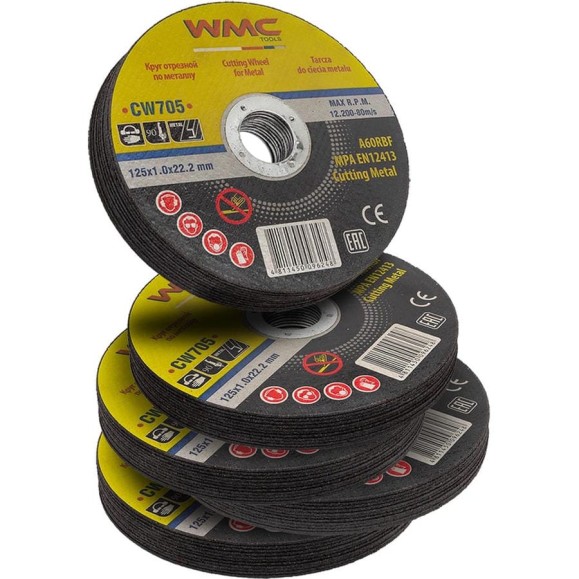 Круг отрезной WMC TOOLS 125x1.0x22.2мм-50шт WMC-CW705(50 шт к-т)(59691) WMC-CW705/50 шт к-т/(59691) Круг отрезной WMC TOOLS 125x1.0x22.2мм-50шт WMC-CW705(50 шт к-т)(59691) WMC-CW705/50 шт к-т/(59691)