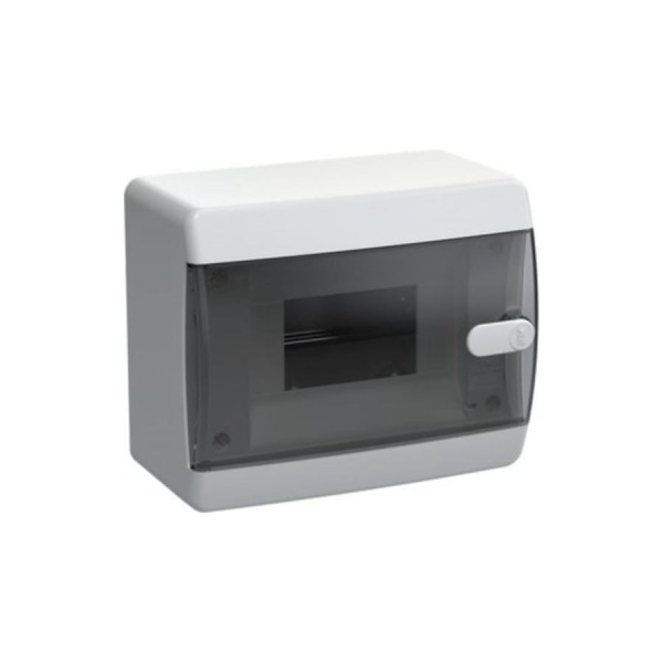 Корпус IEK UNION Compact ЩРН-П-8 IP41, черная прозрачная дверь, пластиковый  UIC-KP12-N-08-41-K01